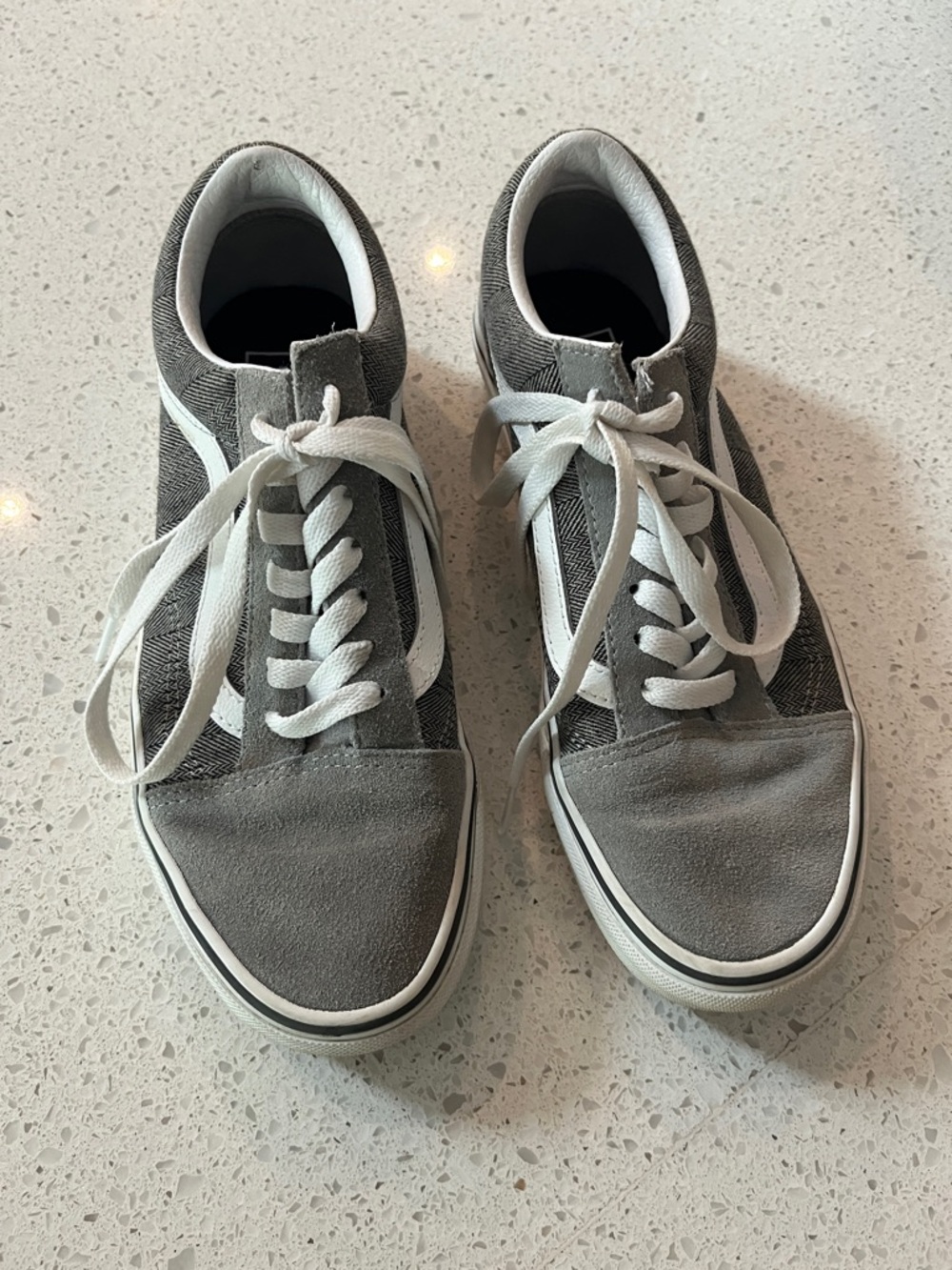 Vans Grey and White Old Skool Sneakers